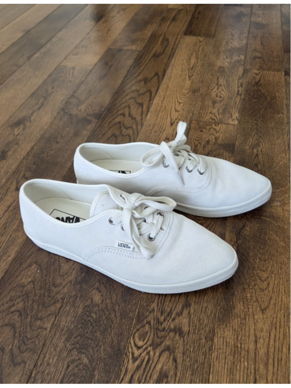 Vans Off White Canvas Almond-toe Sneakers Size 7.5